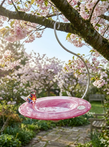 Glas Vogeltränke Malve Violett Art!